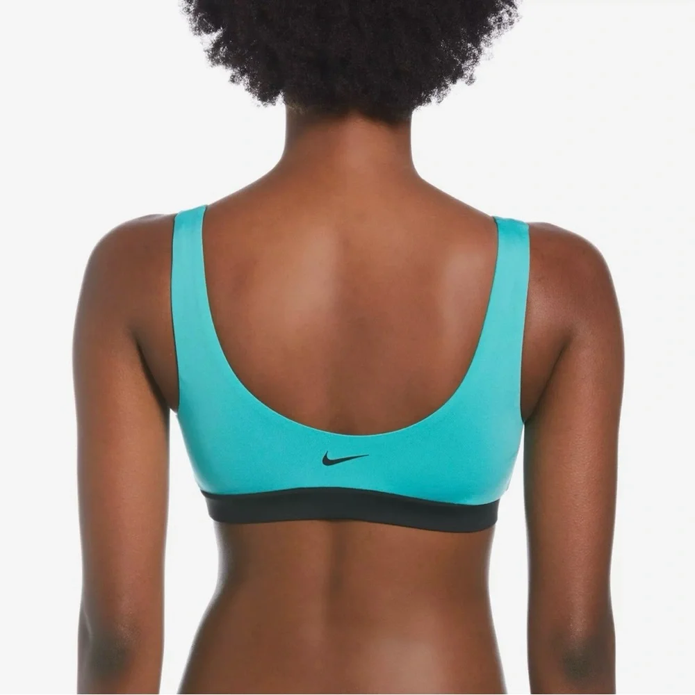 Nike Women's Aqua and Black Sports Bra
